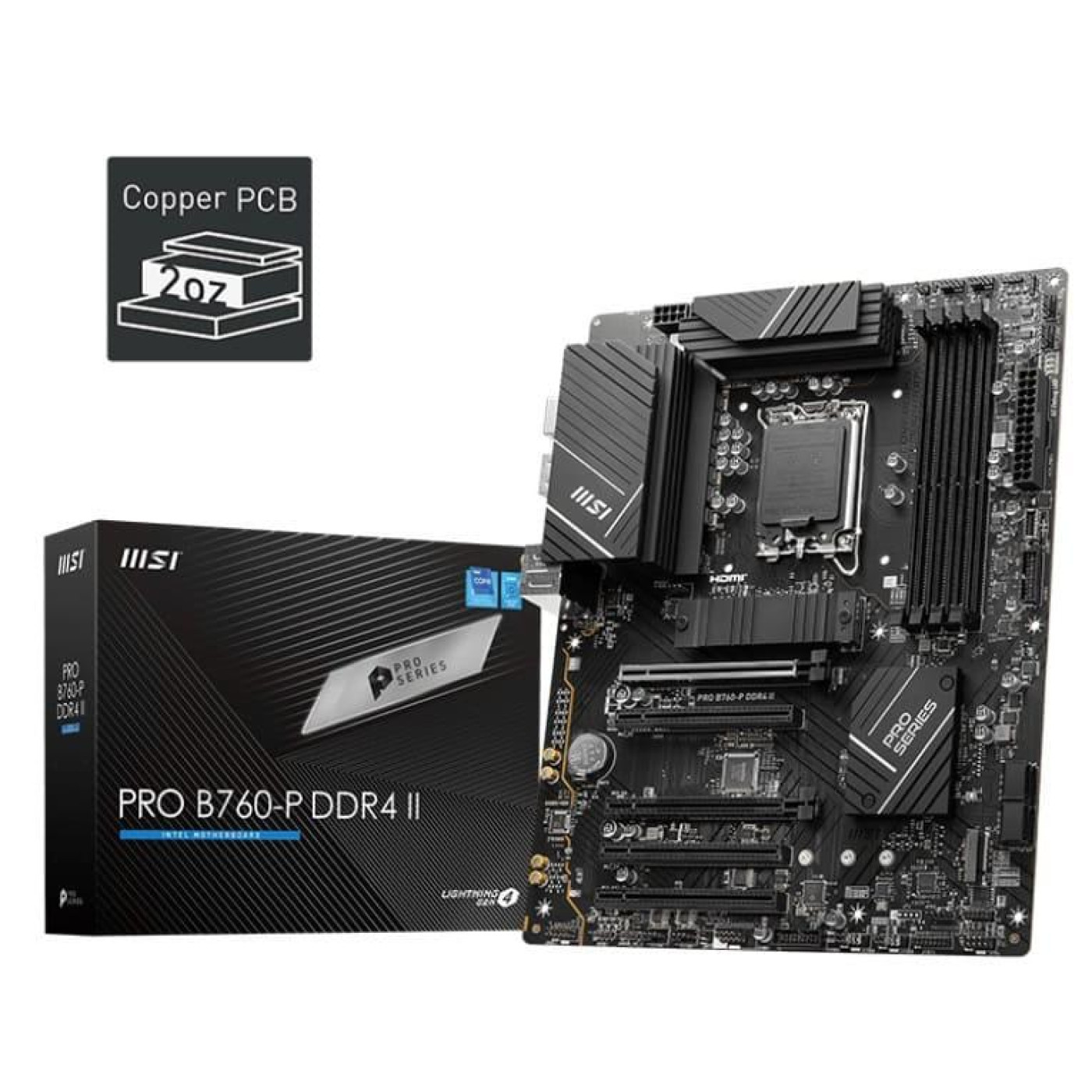 Материнська плата MSI Pro B760-P DDR4 II (PRO B760-P DDR4 II) (Socket 1700, Intel B760, ATX)