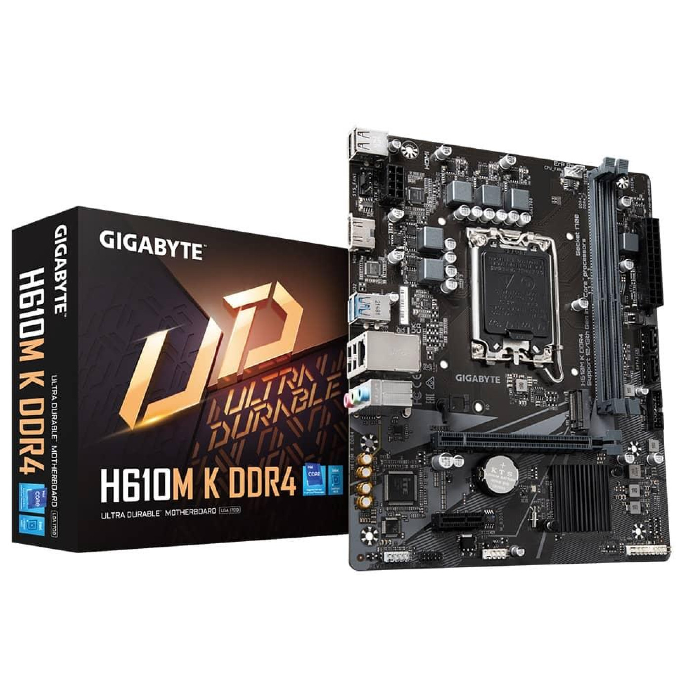 Материнська плата Gigabyte H610M K DDR4 (H610M K DDR4) (Socket 1700, Intel H610, Micro-ATX) Б/в
