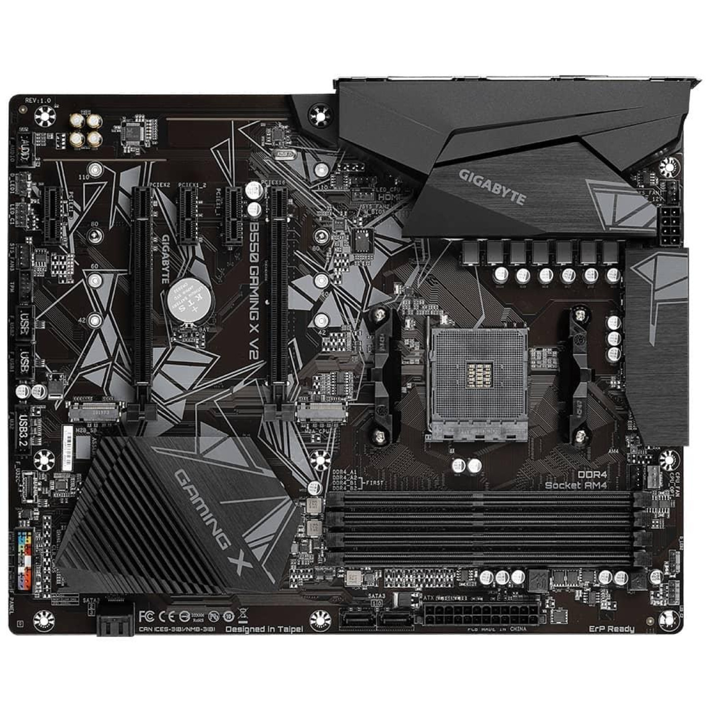 Материнська плата Gigabyte B550 Gaming X V2 (B550 GAMING X V2) (Socket AM4, AMD B550, ATX)