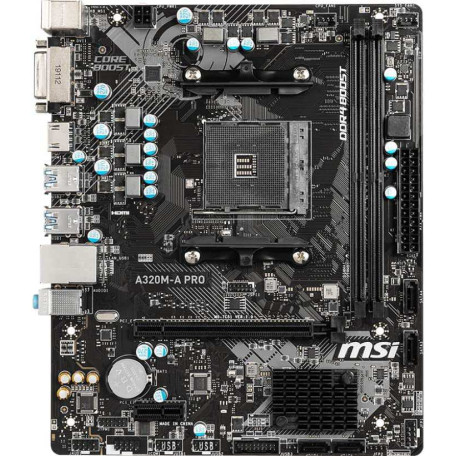 Материнська плата MSI A320M-A Pro (A320M-A Pro) (Socket AM4, AMD A320, Micro-ATX) Б/в