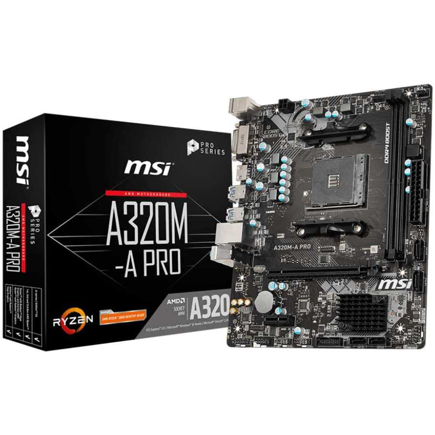 Материнская плата MSI A320M-A Pro (A320M-A Pro) (sAM4, AMD A320, Micro-ATX)
