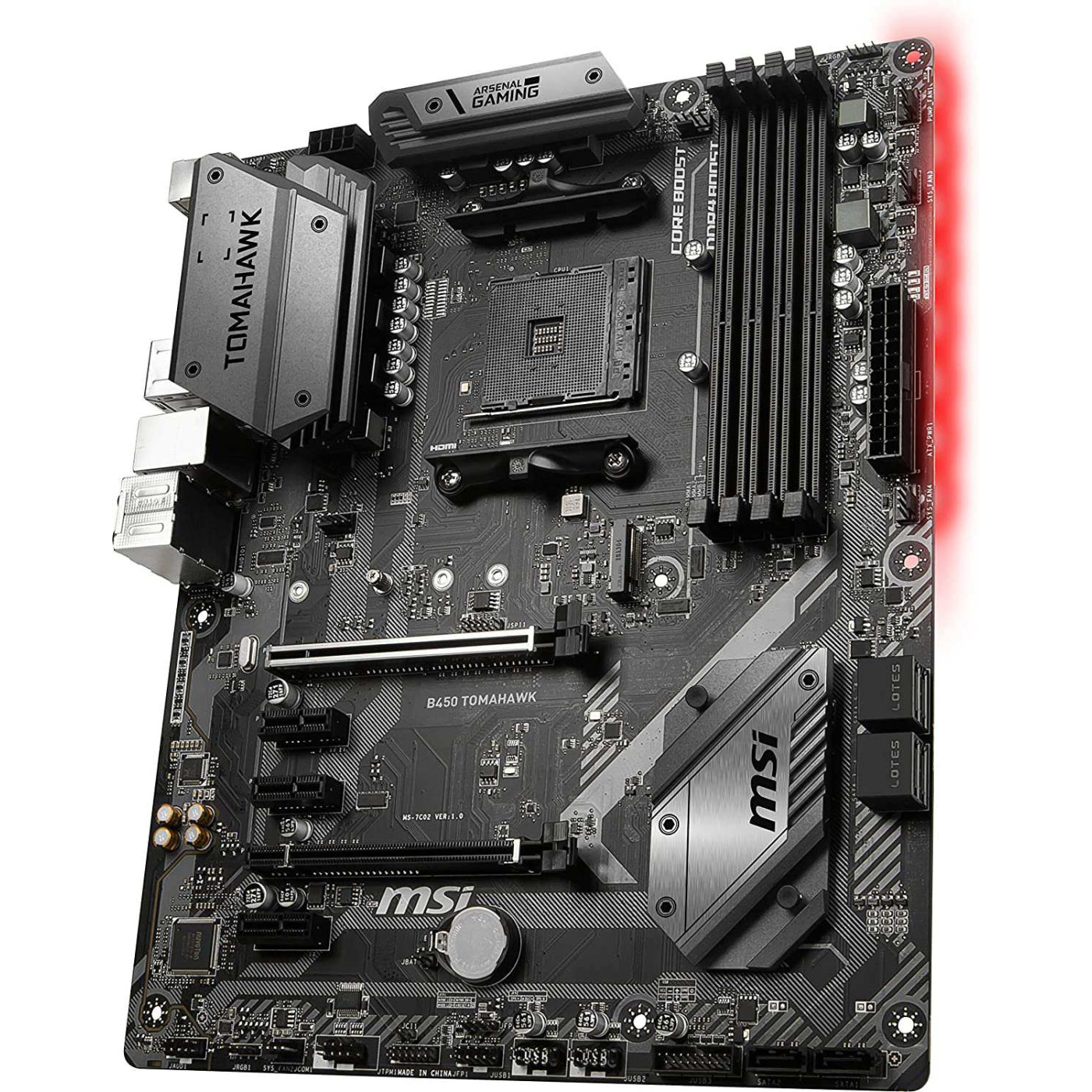 Материнська плата MSI B450 Tomahawk (B450 Tomahawk) (Socket AM4, AMD B450, ATX) Б/в,U1