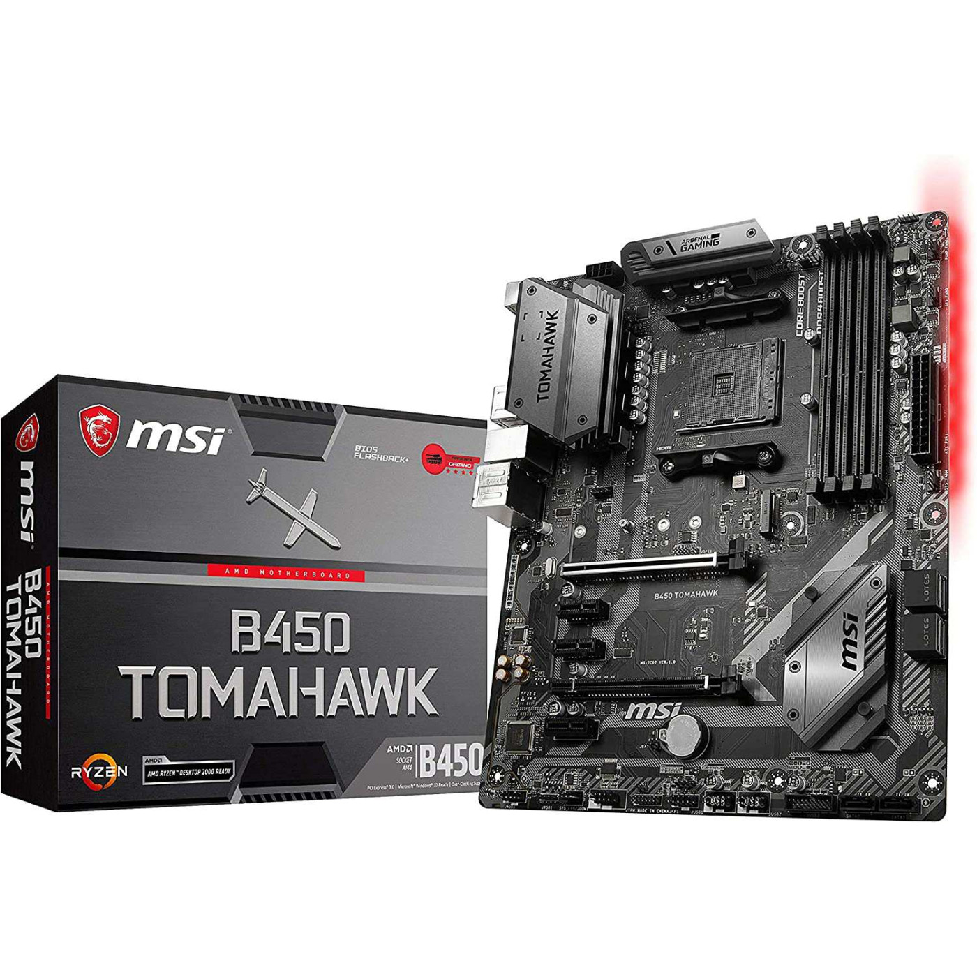 Материнська плата MSI B450 Tomahawk (B450 Tomahawk) (Socket AM4, AMD B450, ATX) Б/в,U1