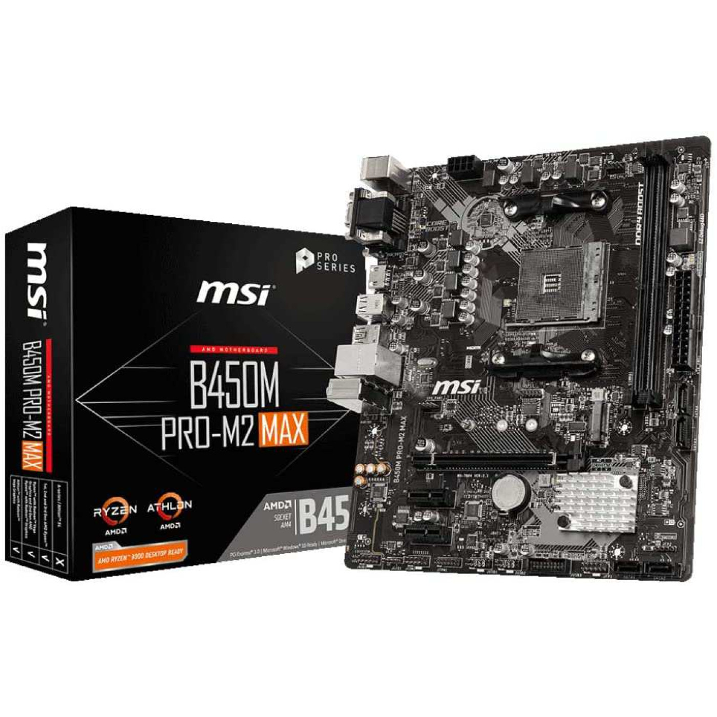 Материнская плата MSI B450M Pro-M2 Max (B450M Pro-M2 Max) (Socket AM4, AMD B450, Micro-ATX) Б/у
