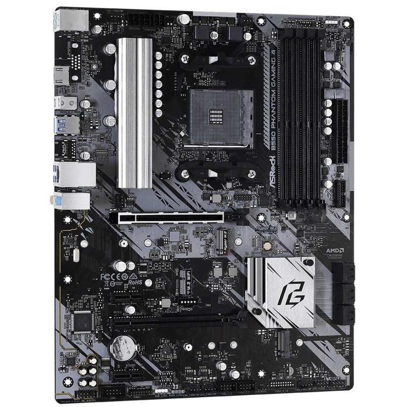 Материнська плата AsRock B550 Phantom Gaming 4 (B550 Phantom Gaming 4) (Socket AM4, AMD B550, Micro-ATX)