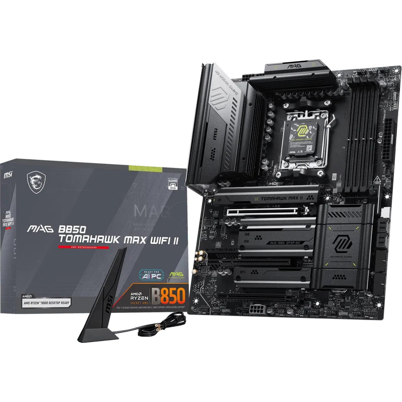 Материнська плата MSI MAG B850 TOMAHAWK MAX WIFI II (MAG B850 TOMAHAWK MAX WIFI II) (Socket AM5, AMD B850, ATX)