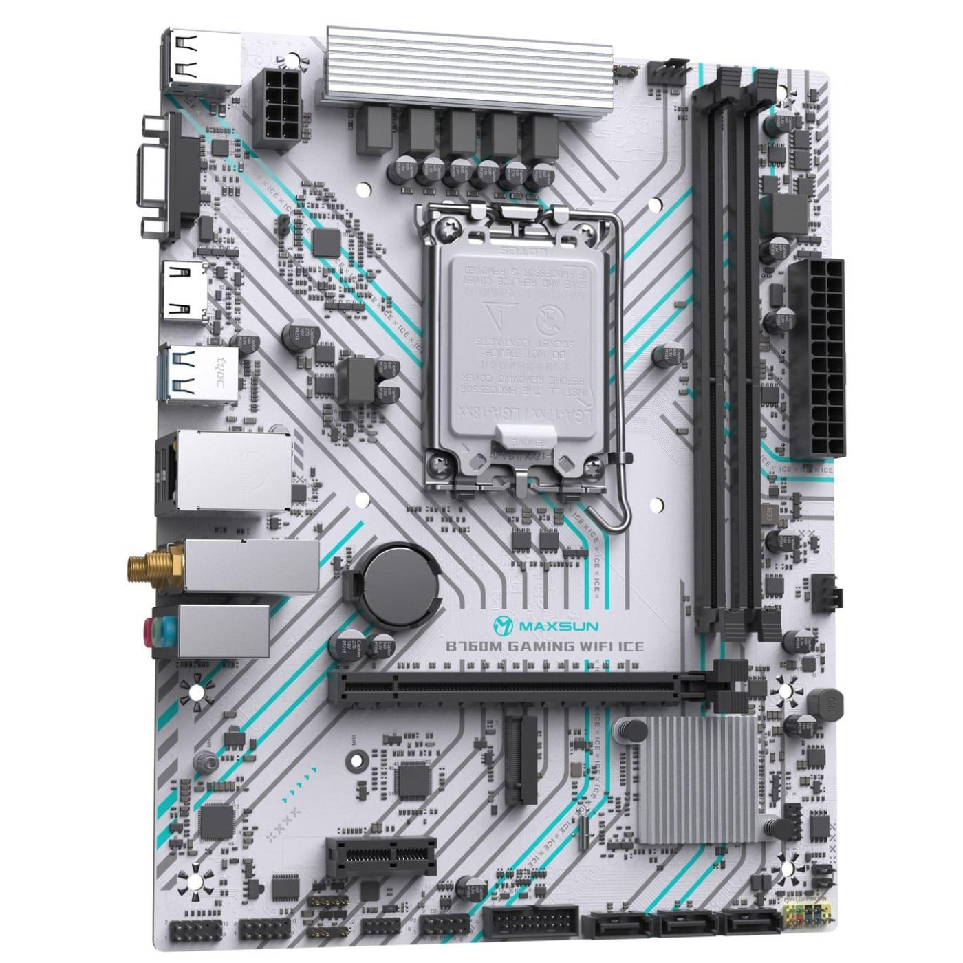 Материнська плата Maxsun B760M GAMING WIFI ICE (B760M GAMING WIFI ICE) (Socket 1700, Intel B760, Micro-ATX)