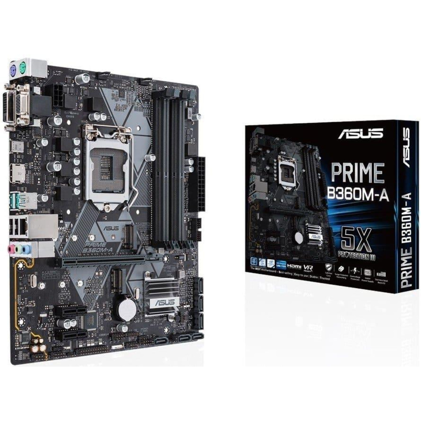 Материнская плата ASUS Prime B360M-A (Prime B360M-A) (Socket 1151 v2, Intel B360, Micro-ATX) Б/у