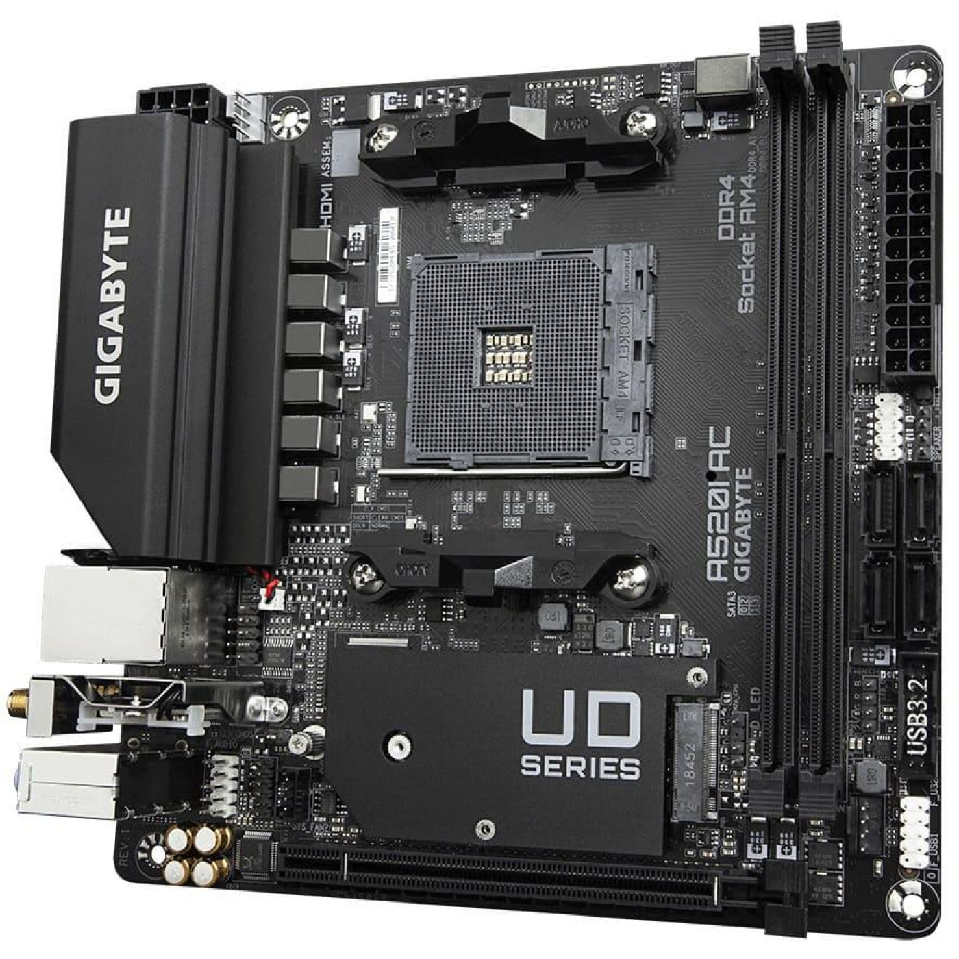 Материнська плата Gigabyte A520I AC (A520I AC) (Socket AM4, AMD A520, Mini-ITX)