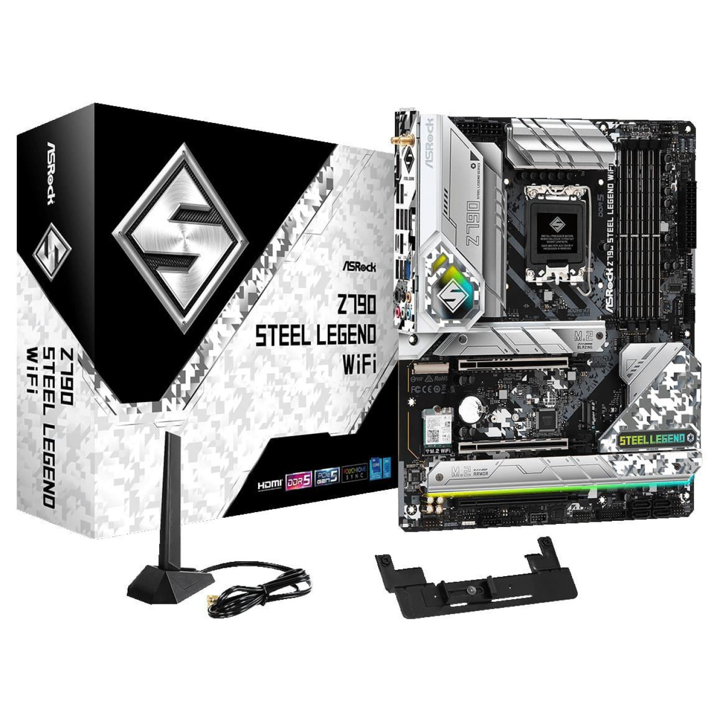 Материнская плата AsRock Z790 Steel Legend WiFi (Z790 STEEL LEGEND WIFI) (Socket 1700, Intel Z790, ATX) Б/у