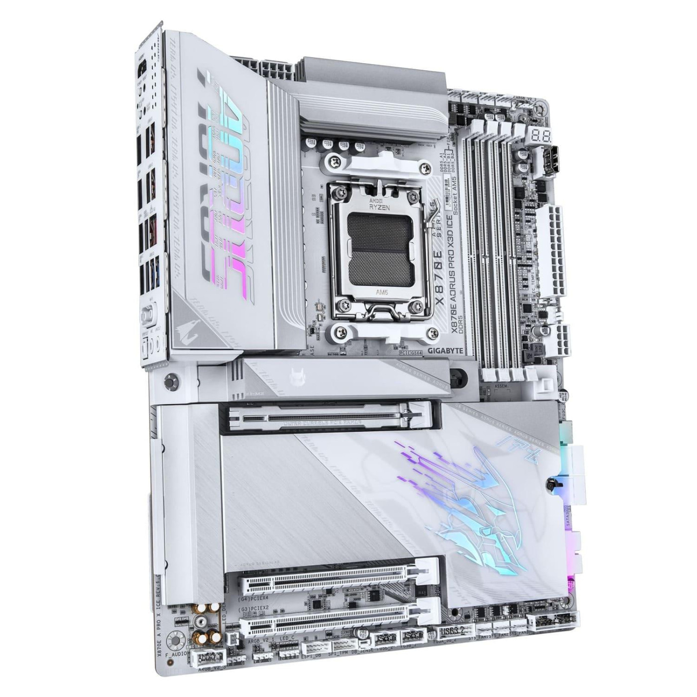 Материнская плата GIGABYTE X870E AORUS PRO X3D ICE (X870E AORUS PRO X3D ICE) (Socket AM5, AMD X870E, ATX)