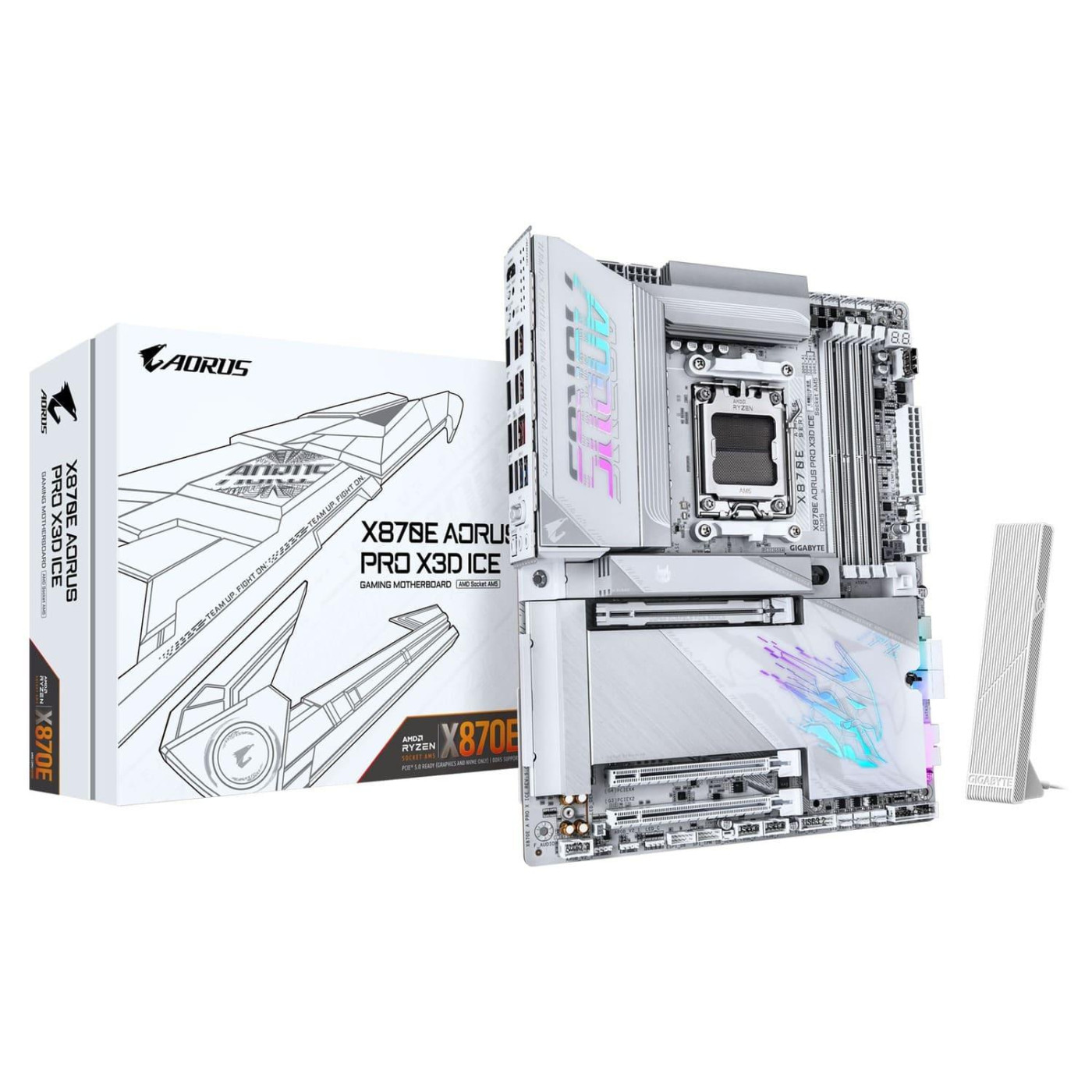 Материнская плата GIGABYTE X870E AORUS PRO X3D ICE (X870E AORUS PRO X3D ICE) (Socket AM5, AMD X870E, ATX)