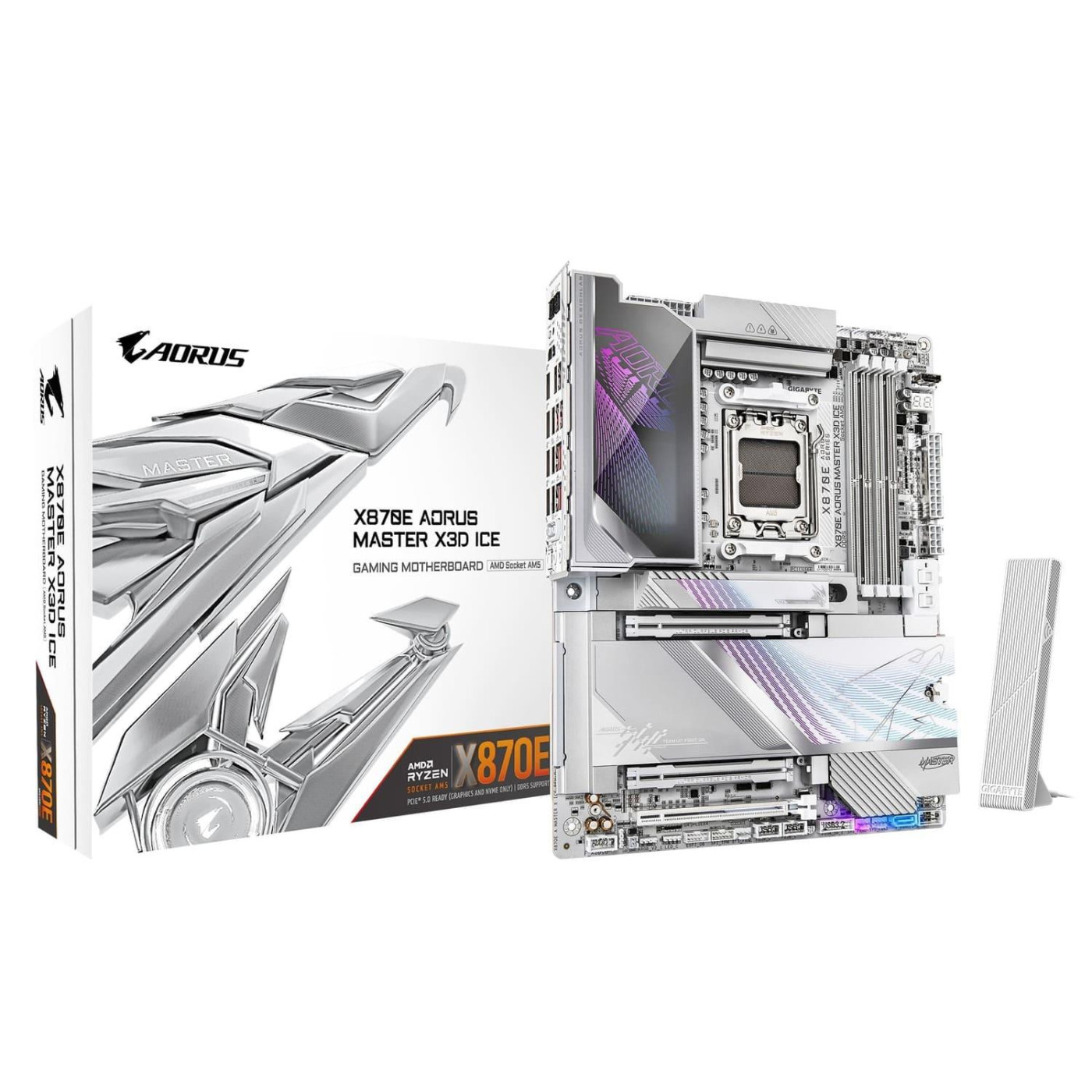 Материнська плата GIGABYTE X870E AORUS MASTER X3D ICE (X870E AORUS MASTER X3D ICE) (Socket AM5, AMD X870E, ATX)