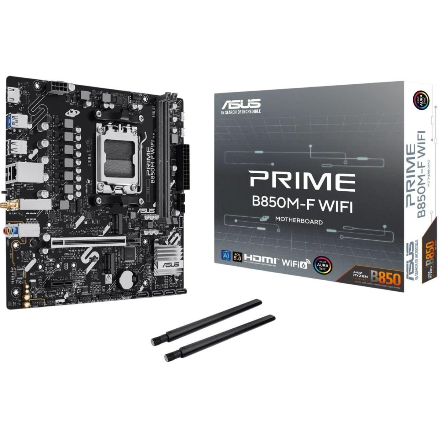 Материнская плата ASUS PRIME B850M-F WIFI (PRIME B850M-F WIFI) (Socket AM5, AMD B850, Micro-ATX)