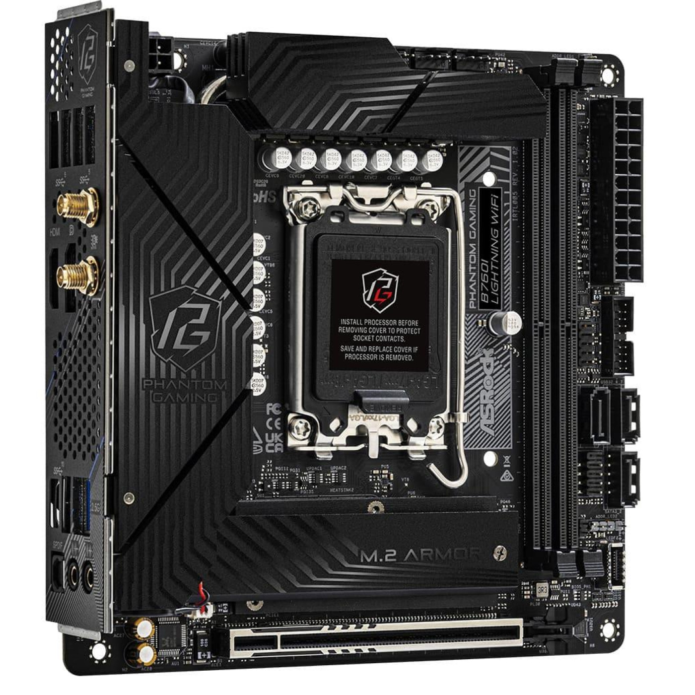 Материнська плата AsRock B760I LIGHTNING WIFI (B760I LIGHTNING WIFI) (Socket 1700, Intel B760, Mini-ITX)