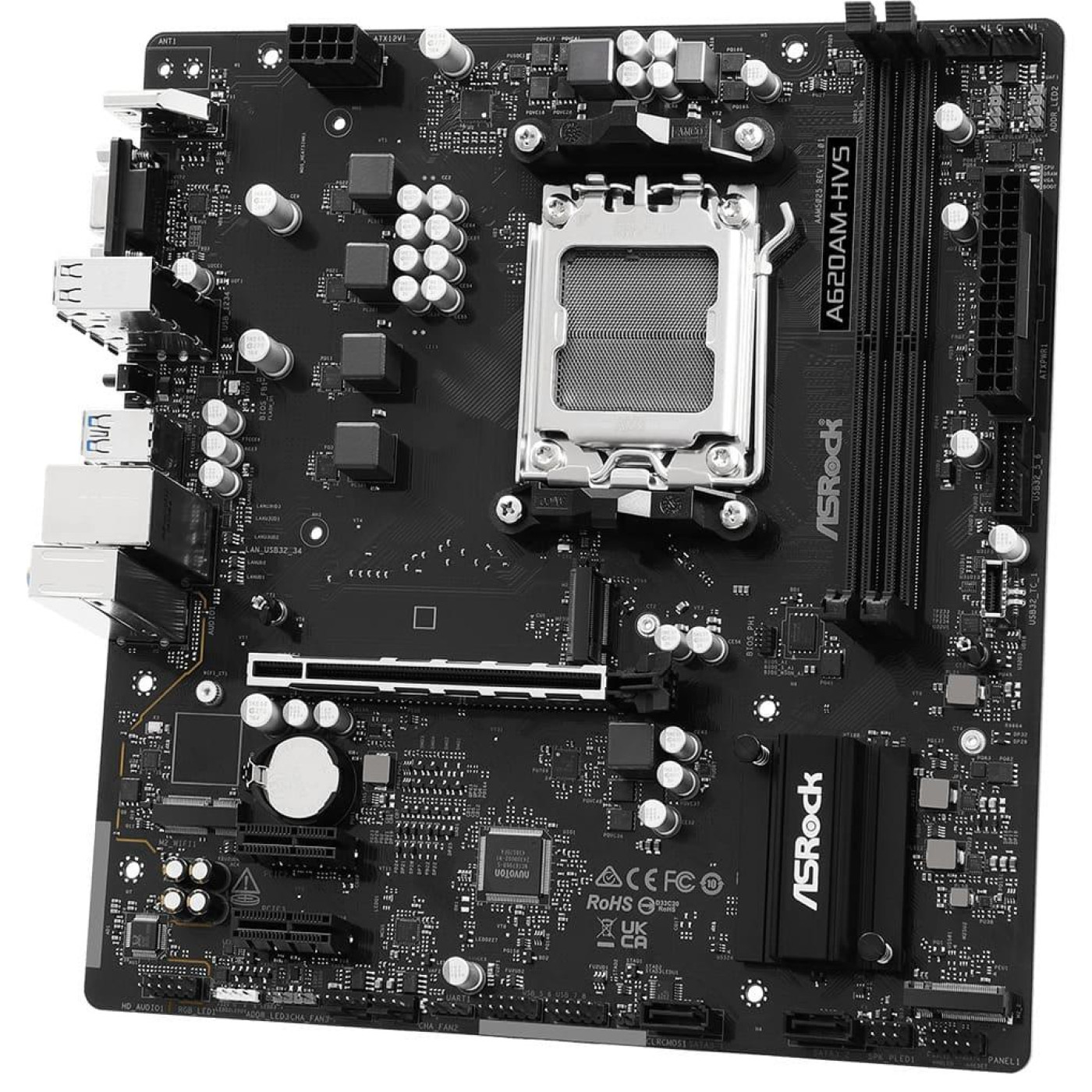 Материнська плата AsRock A620AM-HVS (A620AM-HVS) (Socket AM5, AMD A620A, Micro-ATX)