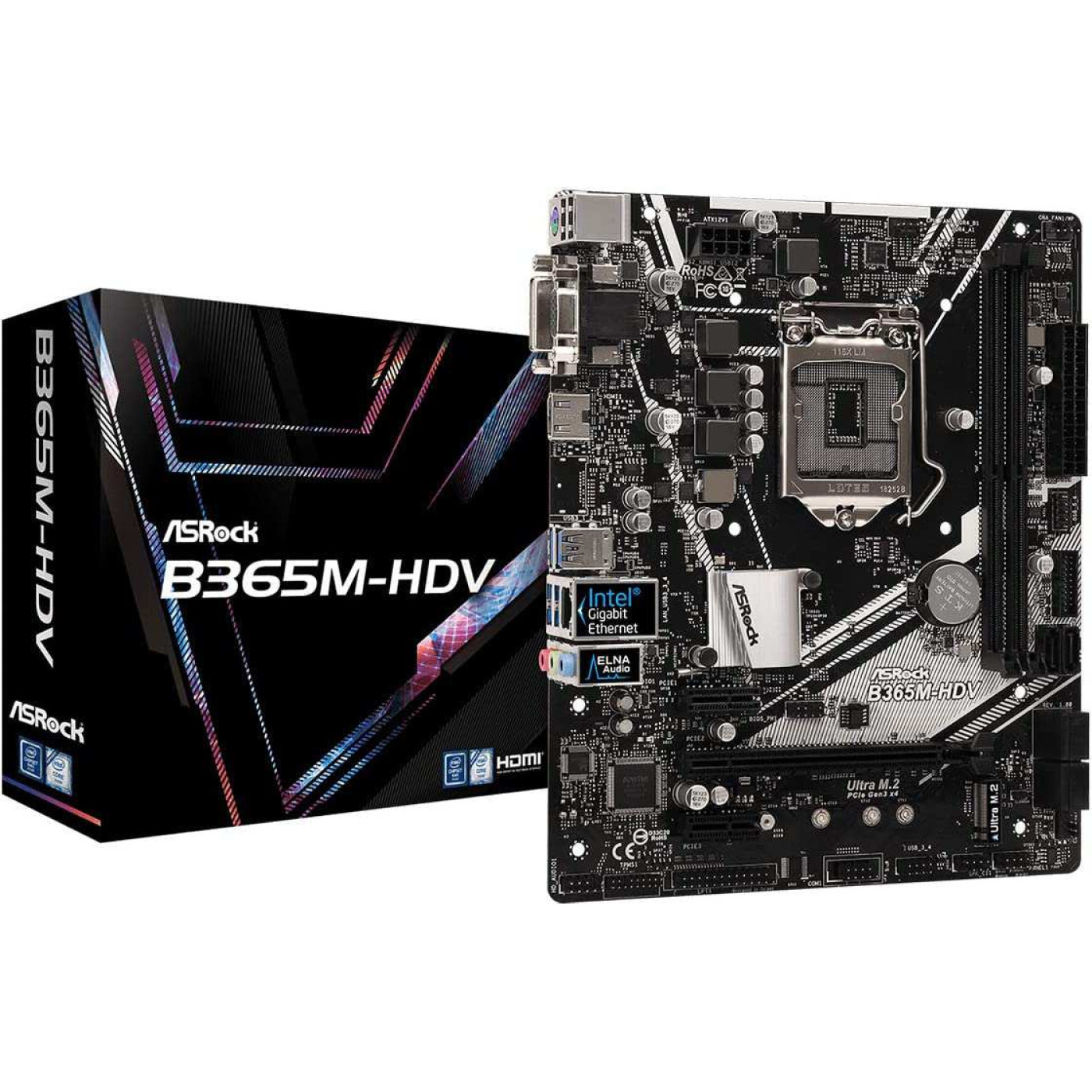 Материнська плата AsRock B365M-HDV (B365M-HDV) (Socket 1151 v2, Intel B365, Micro-ATX) Б/в