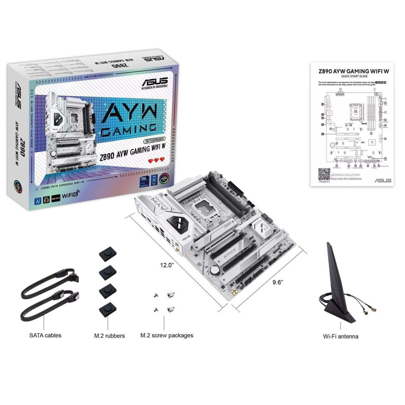 Материнська плата ASUS Z890 AYW GAMING WIFI W (90MB1I60-M0EAY0) (Socket 1851, Intel Z890, ATX) Б/в