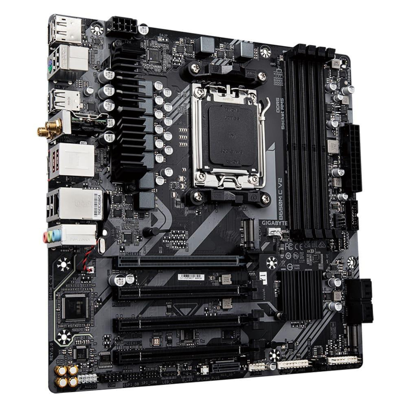 Материнська плата GIGABYTE B650M C V2 WiFi6E (B650M C V2) (Socket AM5, AMD B650, Micro-ATX) Б/в