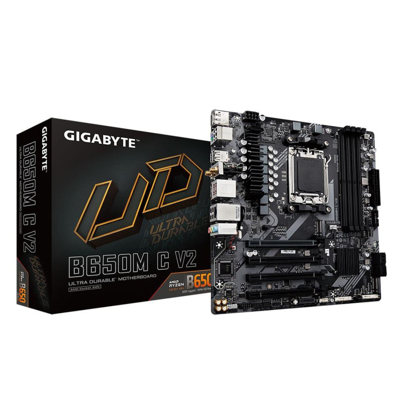 Материнська плата GIGABYTE B650M C V2 WiFi6E (B650M C V2) (Socket AM5, AMD B650, Micro-ATX) Б/в