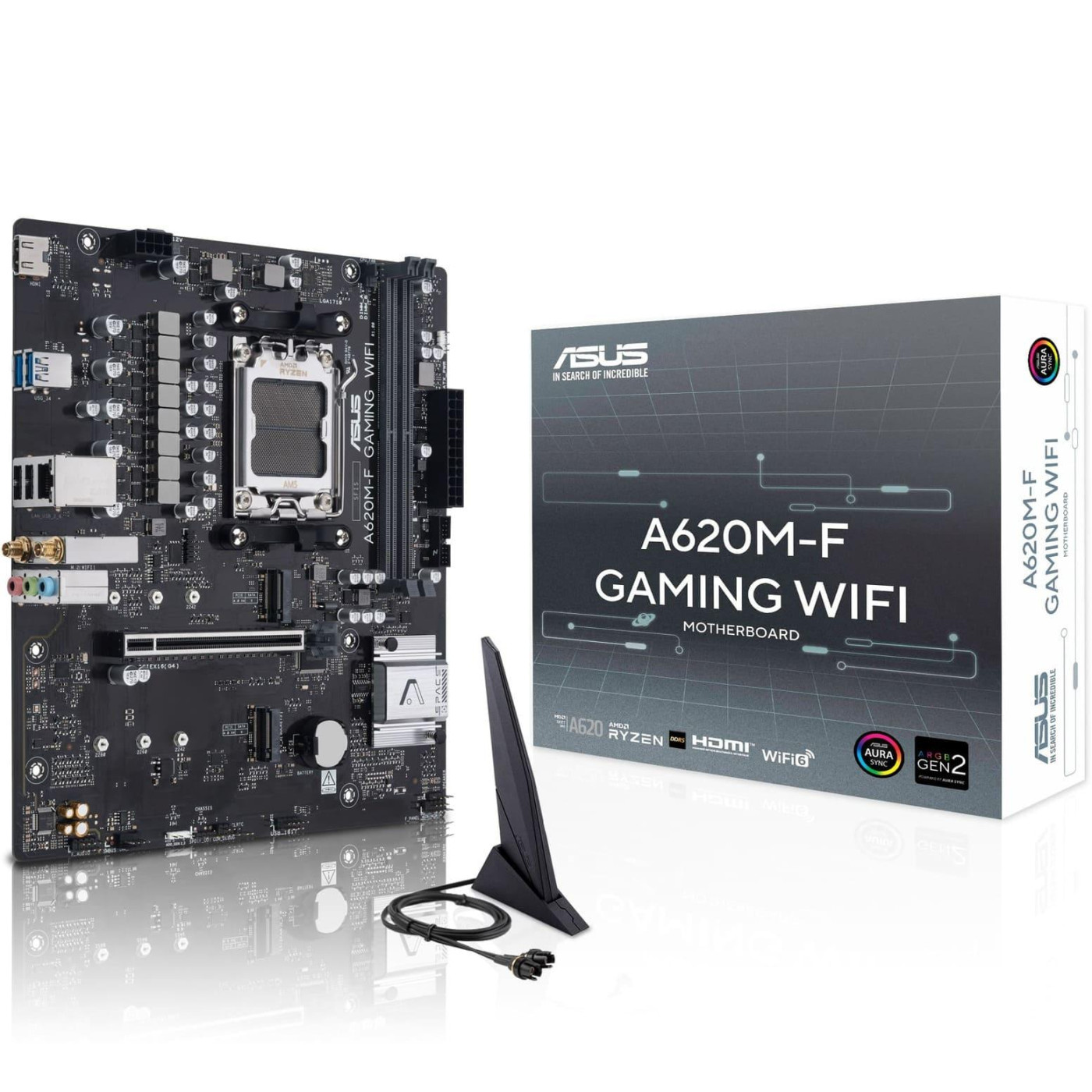 Материнська плата ASUS A620M-F GAMING WIFI (A620M-F GAMING WIFI) (Socket AM5, AMD A620, Micro-ATX)