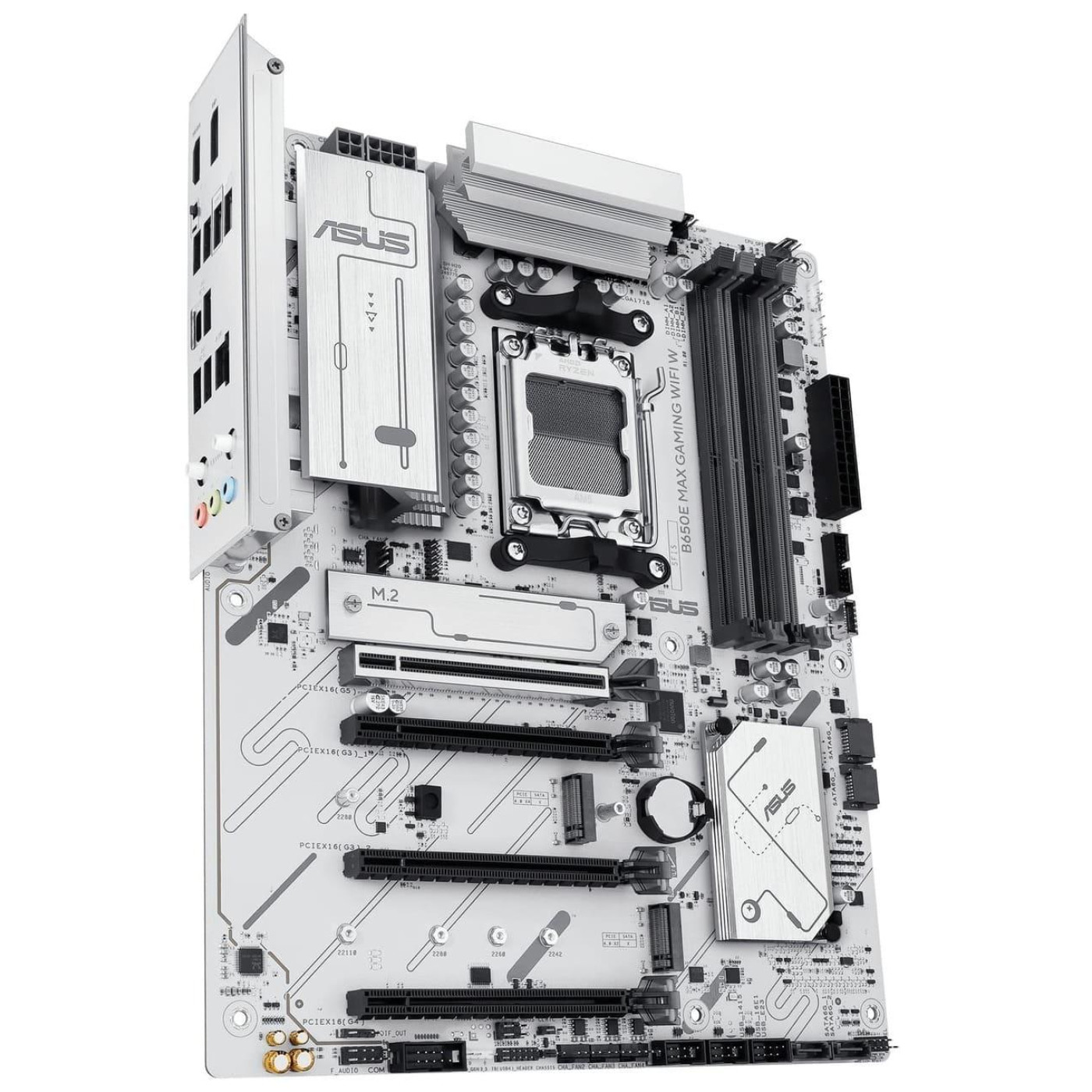 Материнская плата ASUS B650E MAX GAMING WIFI W White (B650E MAX GAMING WIFI W) (Socket AM5, AMD B650, ATX)