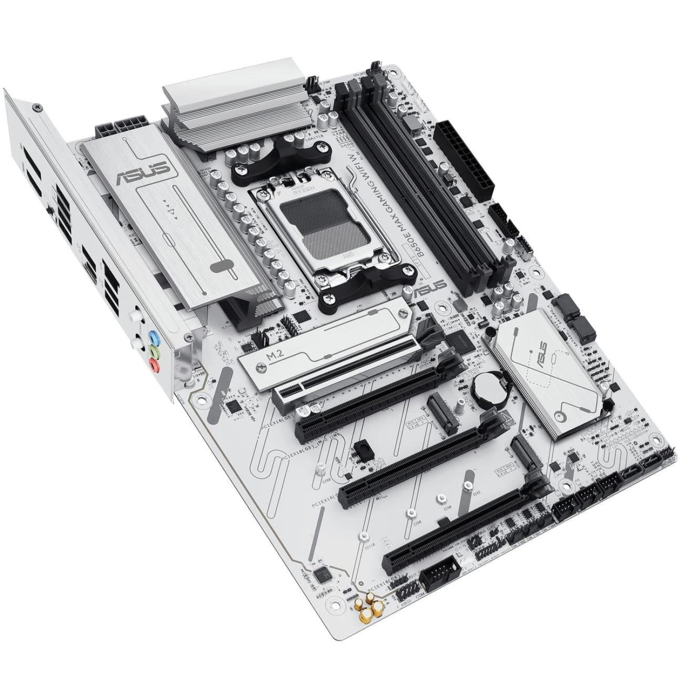 Материнская плата ASUS B650E MAX GAMING WIFI W White (B650E MAX GAMING WIFI W) (Socket AM5, AMD B650, ATX)