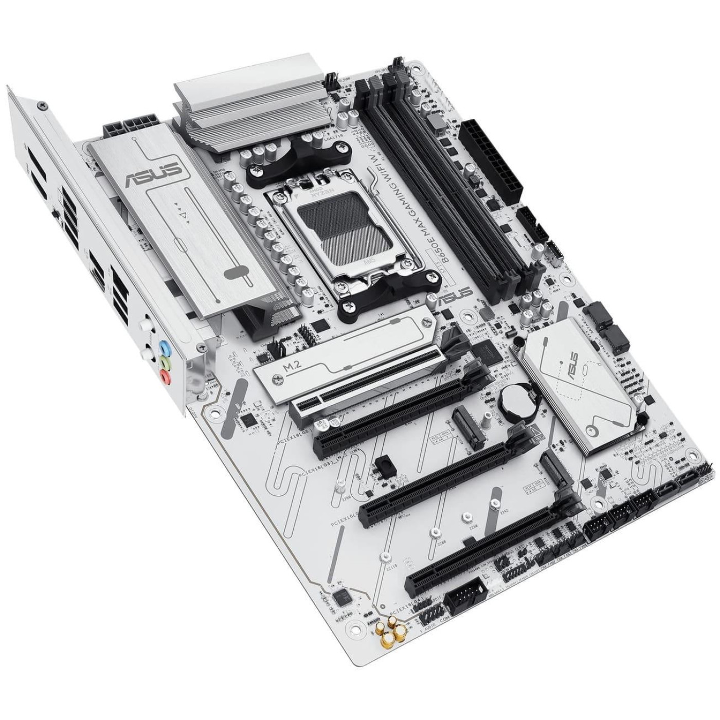 Материнская плата ASUS B650E MAX GAMING WIFI W White (B650E MAX GAMING WIFI W) (Socket AM5, AMD B650, ATX)