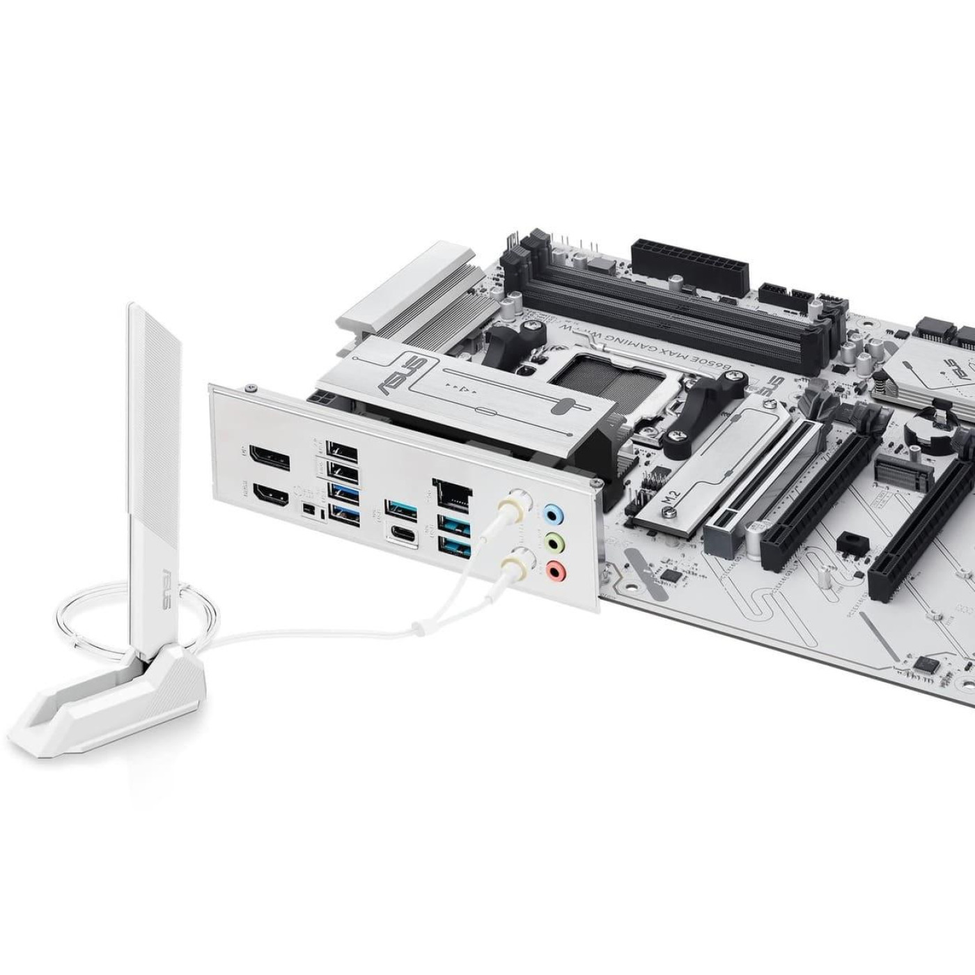 Материнская плата ASUS B650E MAX GAMING WIFI W White (B650E MAX GAMING WIFI W) (Socket AM5, AMD B650, ATX)