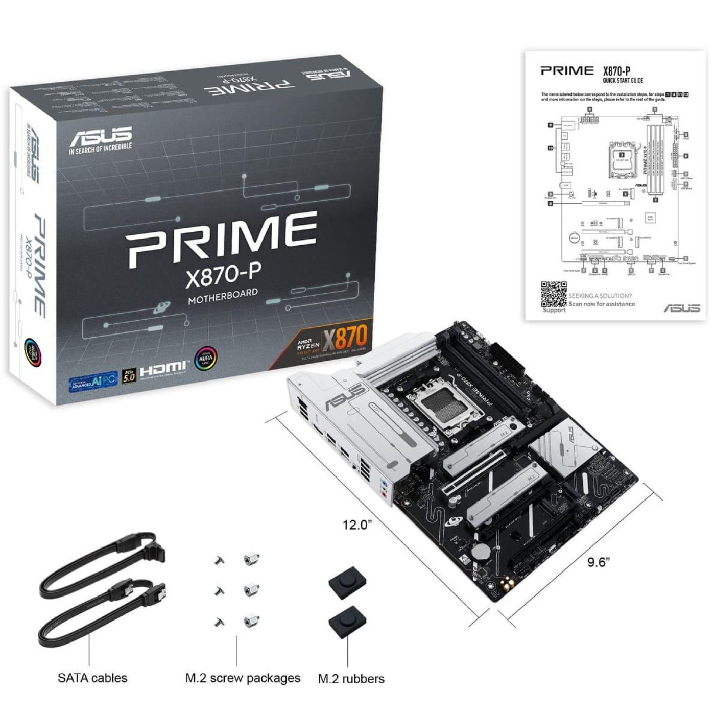 Материнська плата ASUS PRIME X870-P (PRIME X870-P) (Socket AM5, AMD X870, ATX)