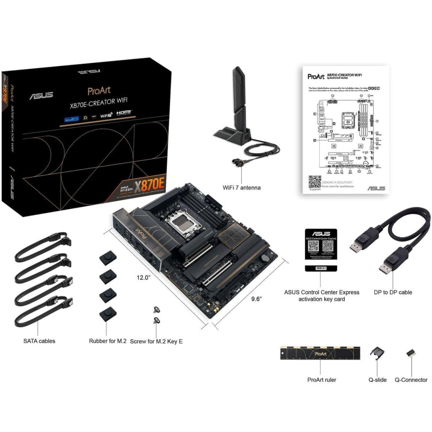 Материнська плата ASUS PROART X870E-CREATOR WIFI (PROART X870E-CREATOR WIFI) (Socket AM5, AMD X870E, ATX)