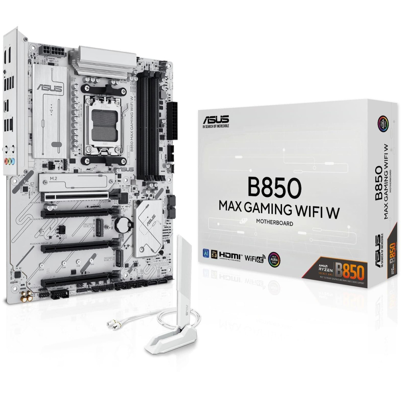 Материнская плата ASUS B850 MAX GAMING WIFI W White (B850 MAX GAMING WIFI W) (Socket AM5, AMD B850, ATX) U2