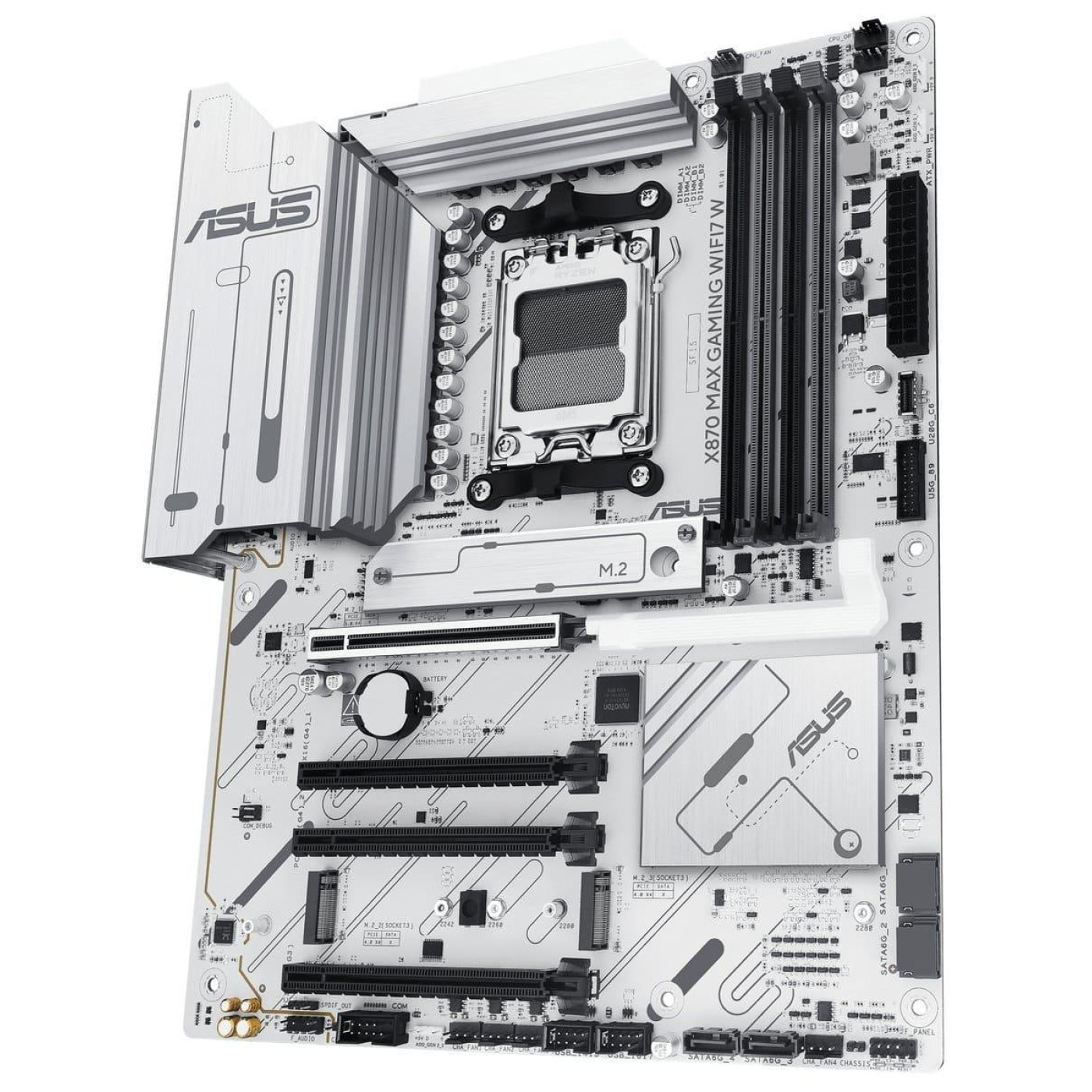 Материнская плата ASUS X870 MAX GAMING WIFI7 W White (X870 MAX GAMING WIFI7 W) (Socket AM5, AMD X870, ATX)