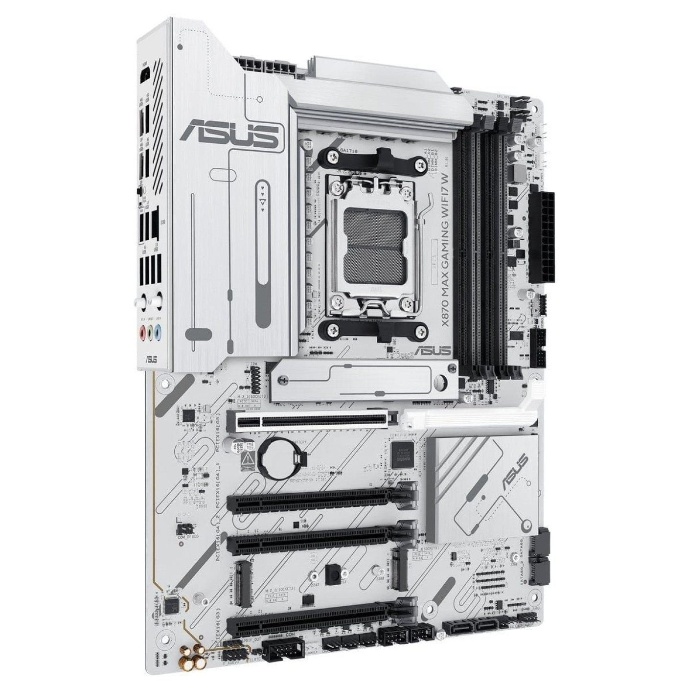 Материнская плата ASUS X870 MAX GAMING WIFI7 W White (X870 MAX GAMING WIFI7 W) (Socket AM5, AMD X870, ATX)