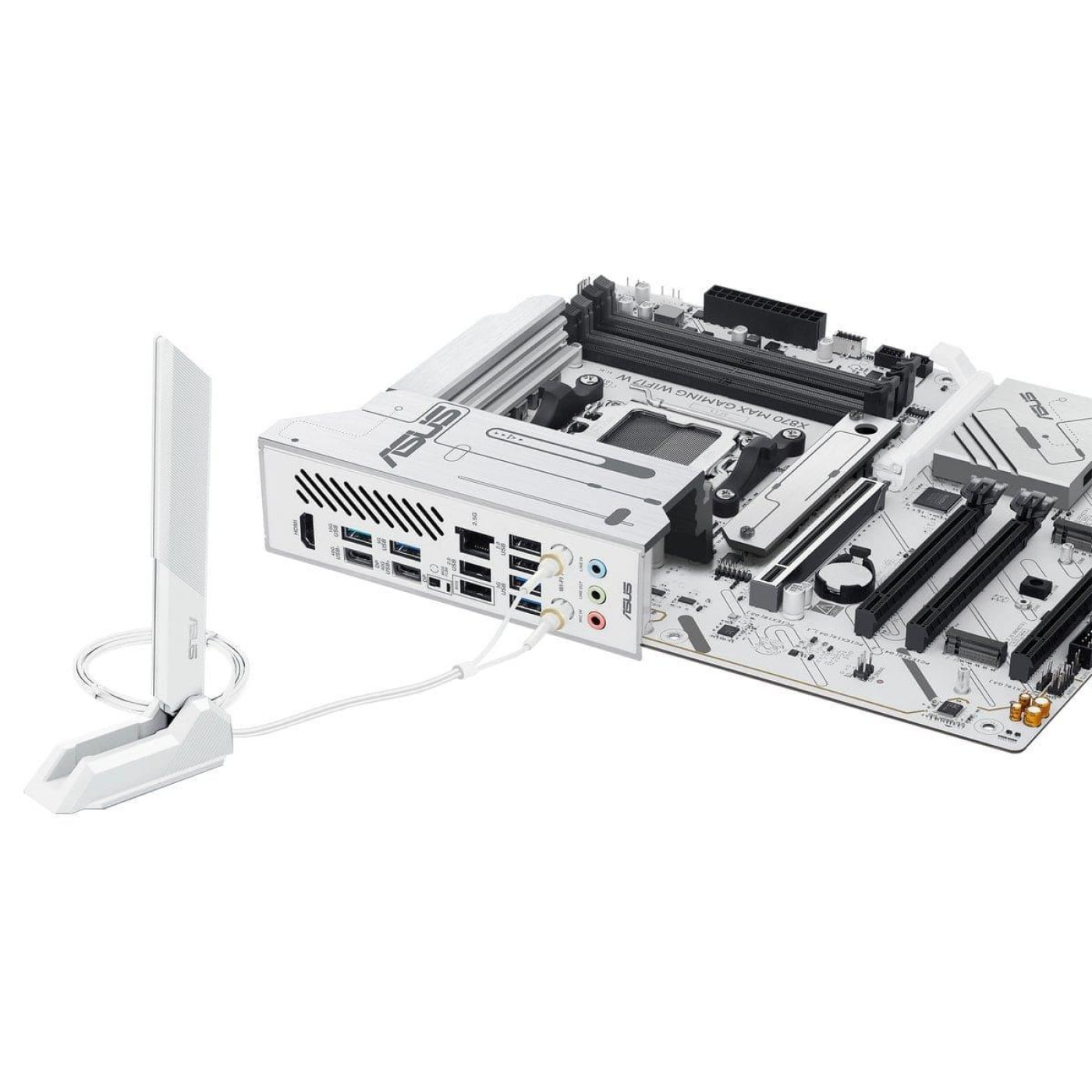 Материнская плата ASUS X870 MAX GAMING WIFI7 W White (X870 MAX GAMING WIFI7 W) (Socket AM5, AMD X870, ATX)