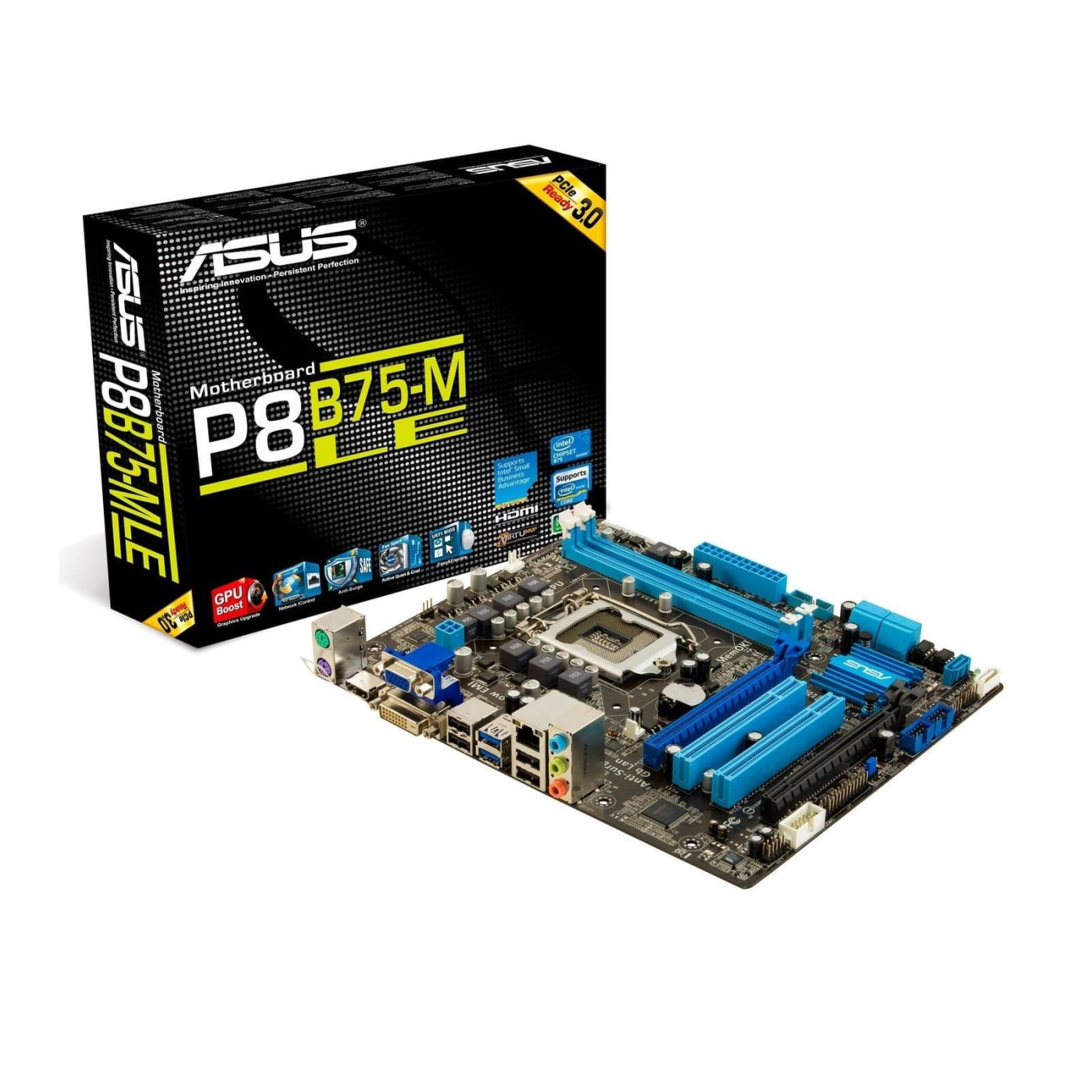 Материнська плата ASUS P8B75-M LE (P8B75-M LE) (Socket 1155, Intel B75, Micro-ATX) Б/в