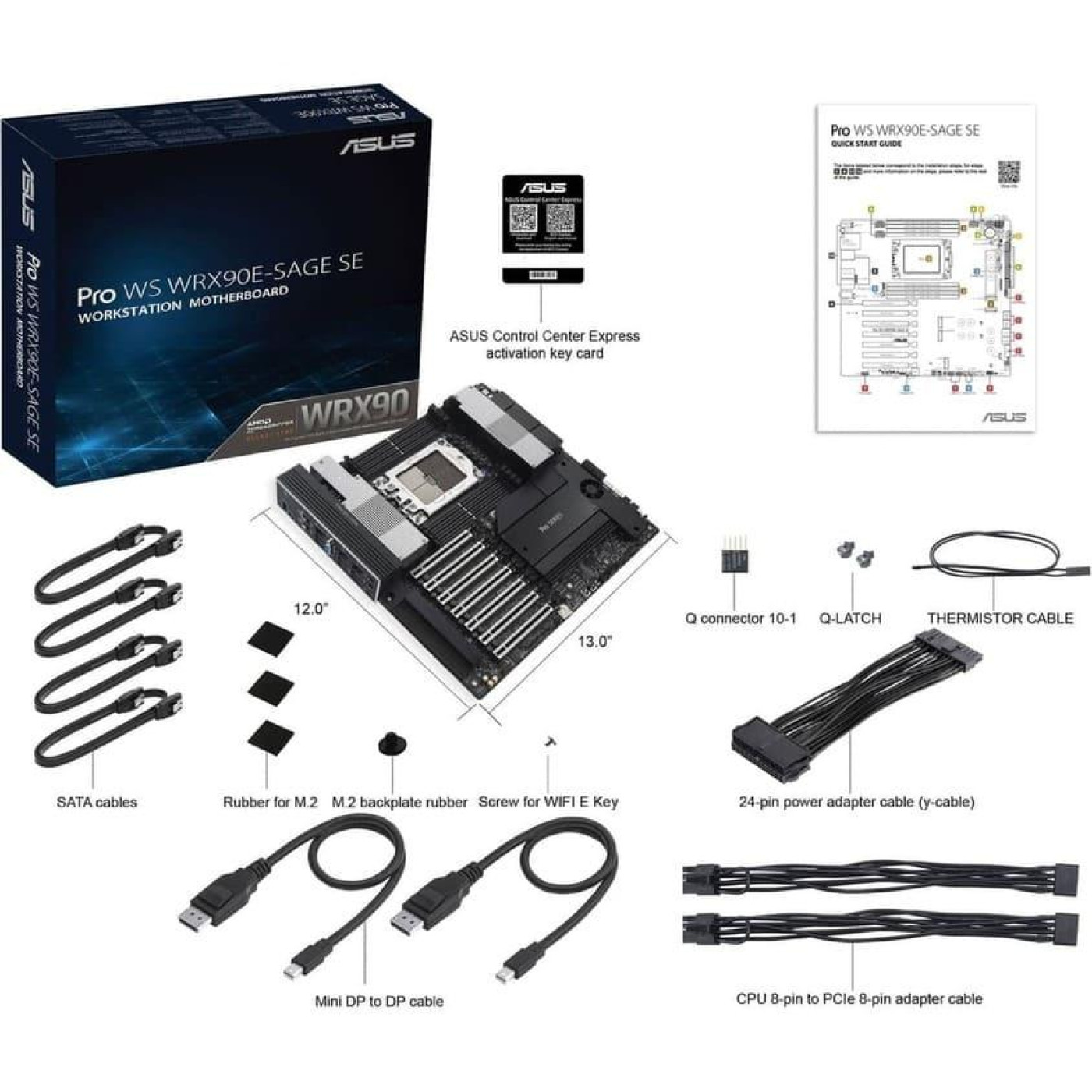 Материнська плата ASUS PRO WS WRX90E-SAGE SE (PRO WS WRX90E-SAGE SE) (Socket TR5, AMD WRX90, EEB)