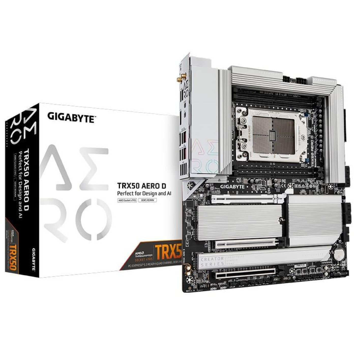 Материнська плата GIGABYTE TRX50 AERO D (TRX50 AERO D) (Socket TR5, AMD TRX50, E-ATX)