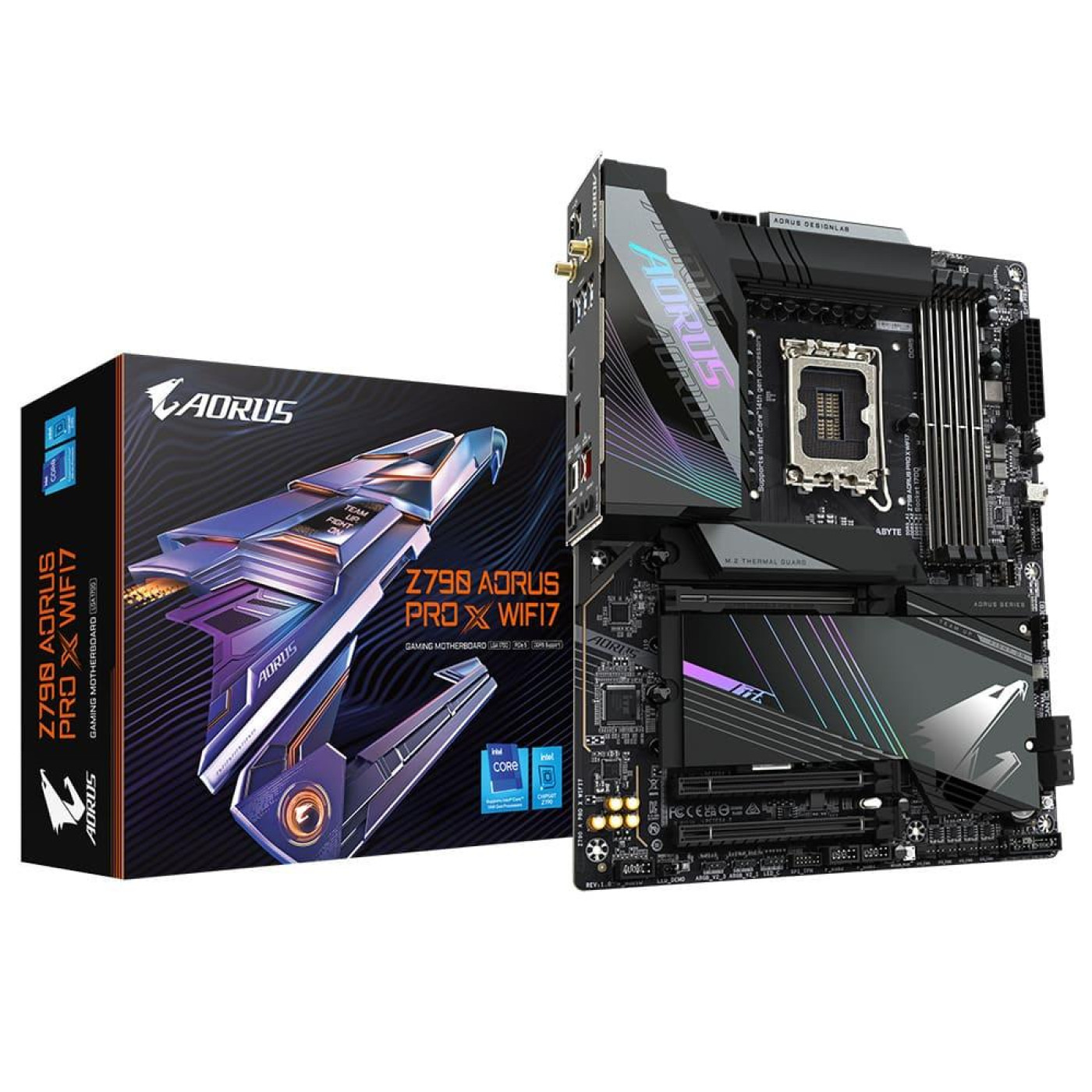 Материнська плата Gigabyte Z790 AORUS PRO X WIFI7 (Z790 AORUS PRO X WIFI7) (Socket 1700, Intel Z790, ATX) Б/в