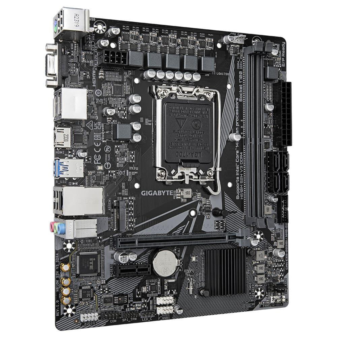 Материнська плата GIGABYTE H610M S2H V3 DDR4 (H610M S2H V3 DDR4) (Socket 1700, Intel H610, Micro-ATX)
