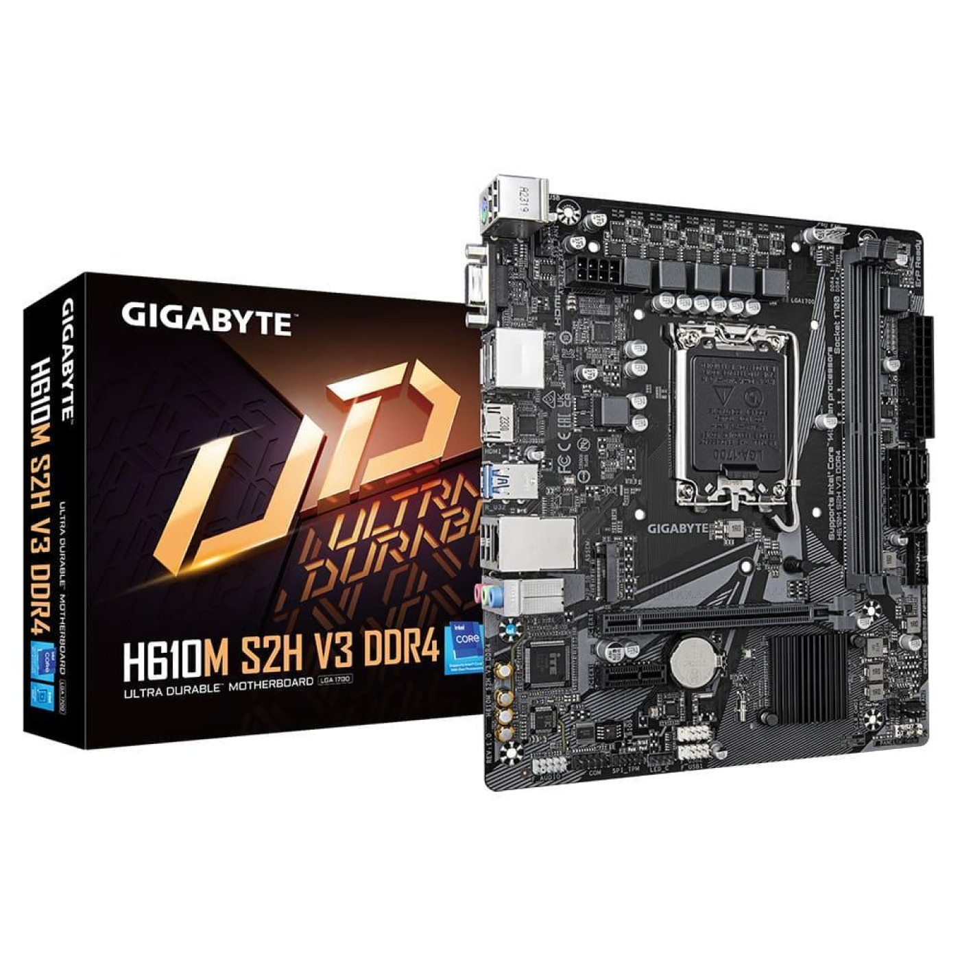 Материнська плата GIGABYTE H610M S2H V3 DDR4 (H610M S2H V3 DDR4) (Socket 1700, Intel H610, Micro-ATX)