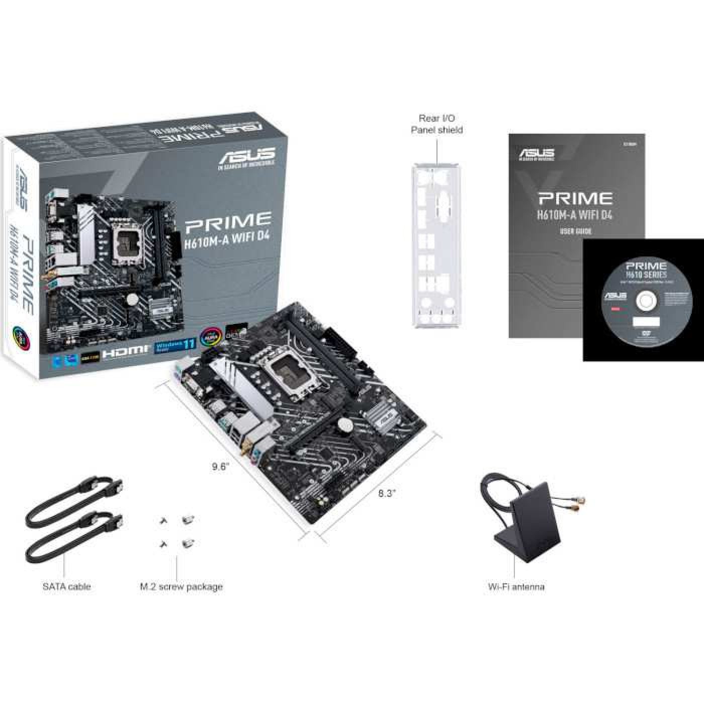 Материнська плата ASUS PRIME H610M-A WIFI D4 (PRIME H610M-A WIFI D4) (Socket 1700, Intel H610, Micro-ATX)