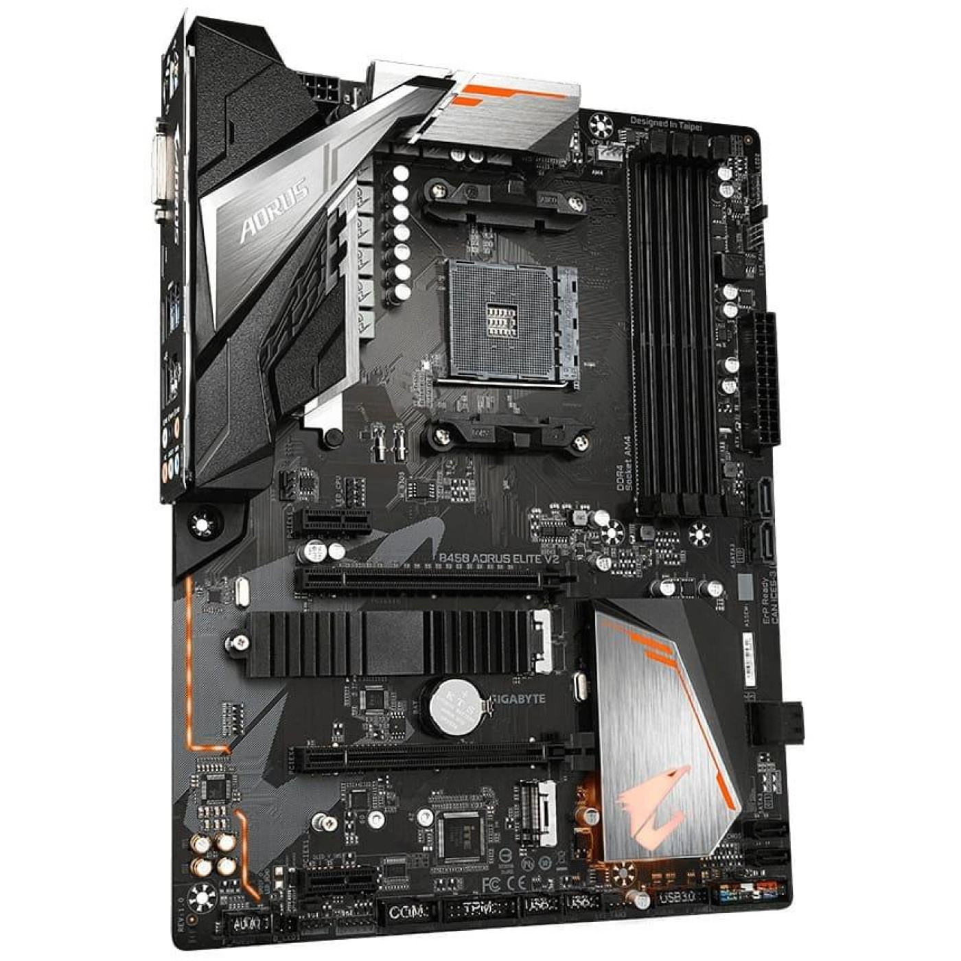 Материнська плата Gigabyte B450 Aorus Elite V2 (B450 Aorus Elite V2) (Socket AM4, AMD B450, ATX) Б/в