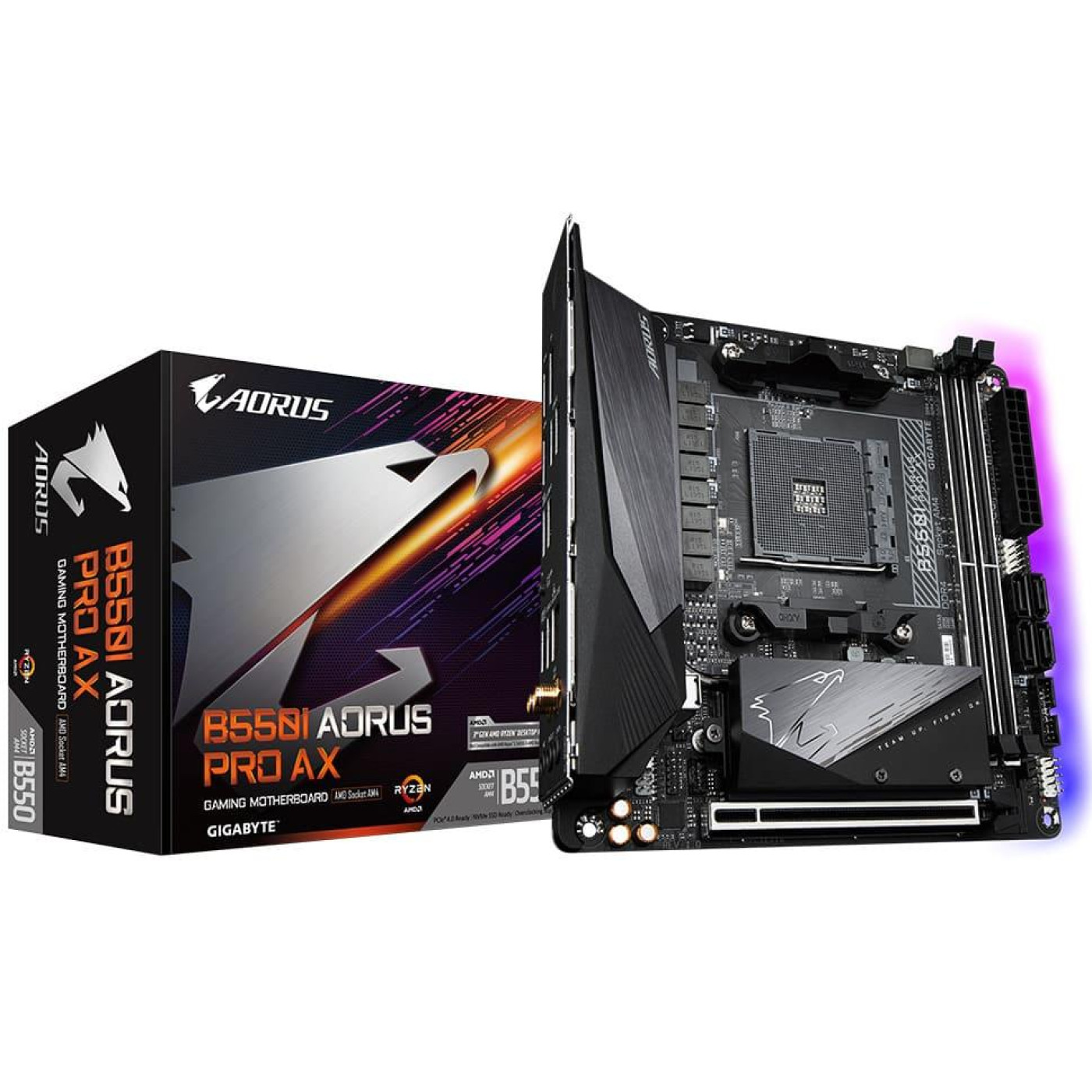 Материнська плата Gigabyte B550I Aorus Pro AX (B550I AORUS PRO AX) (Socket AM4, AMD B550, Mini-ITX)