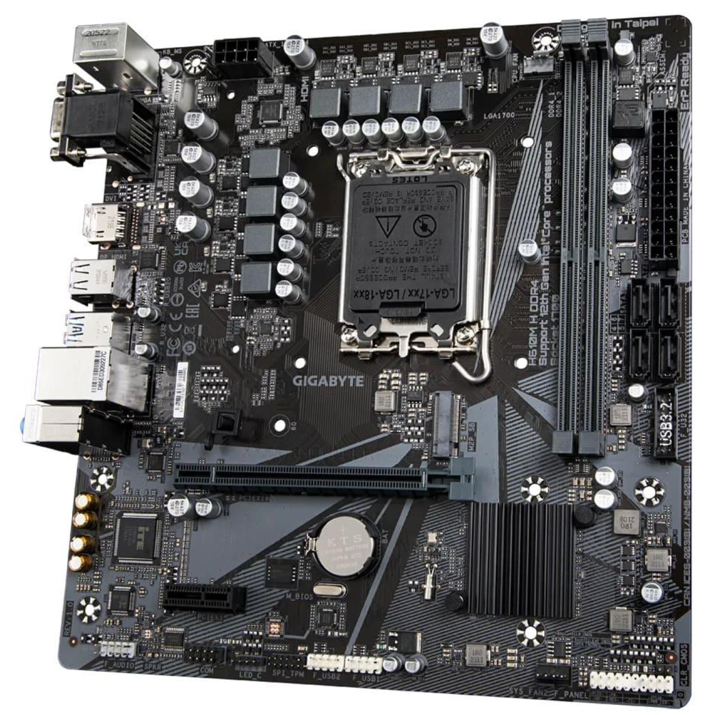 Материнская плата Gigabyte H610M H DDR4 (H610M H DDR4) (Socket 1700, Intel H610, Micro-ATX) Б/у