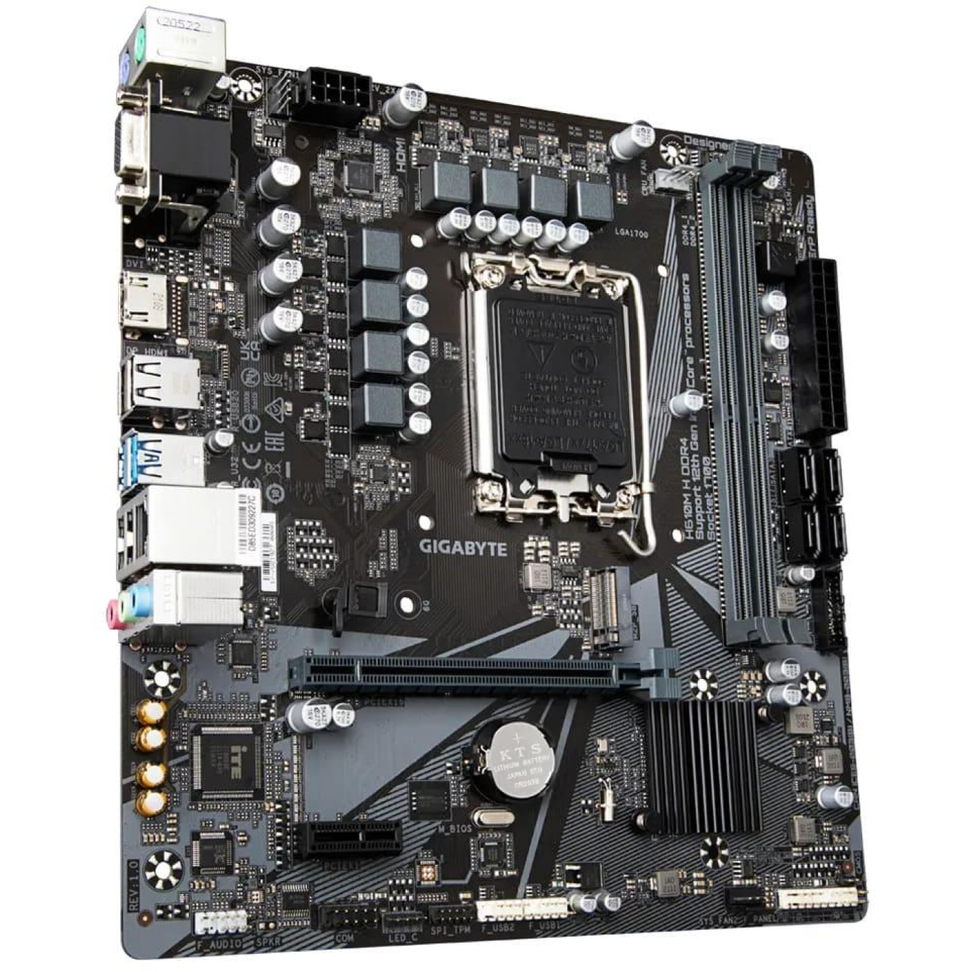 Материнская плата Gigabyte H610M H DDR4 (H610M H DDR4) (Socket 1700, Intel H610, Micro-ATX) Б/у