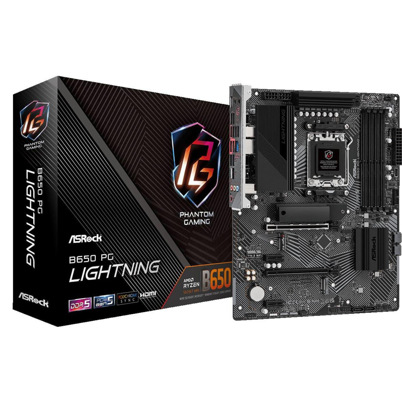 Материнская плата AsRock B650 PG LIGHTNING (B650 PG LIGHTNING) (Socket AM5, AMD B650, ATX)