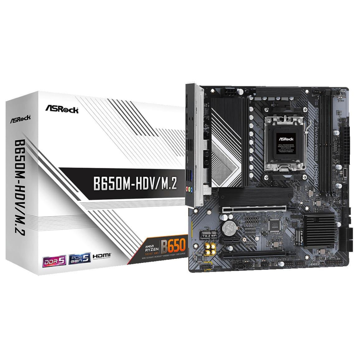 Материнская плата AsRock B650M-HDV/M.2 (B650M-HDV/M.2) (Socket AM5, AMD B650, Micro-ATX)