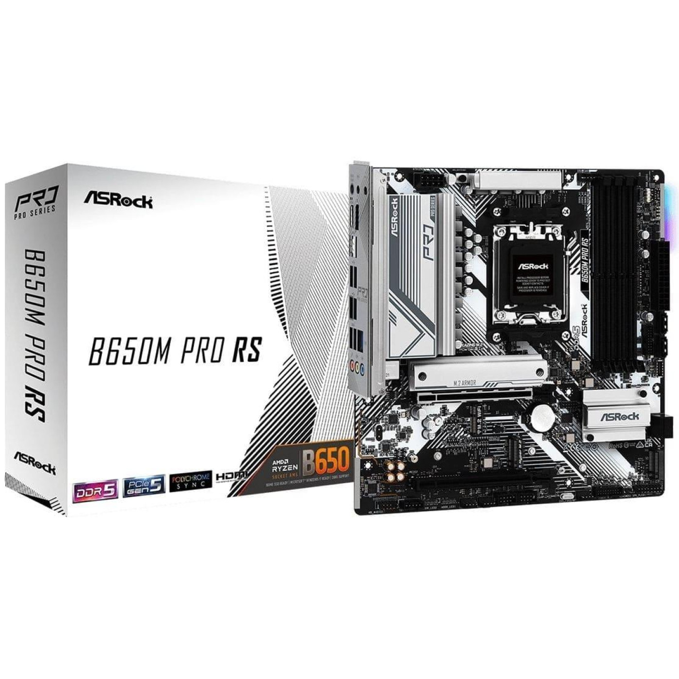 Материнская плата AsRock B650M PRO RS (B650M PRO RS) (Socket AM5, AMD B650, Micro-ATX)