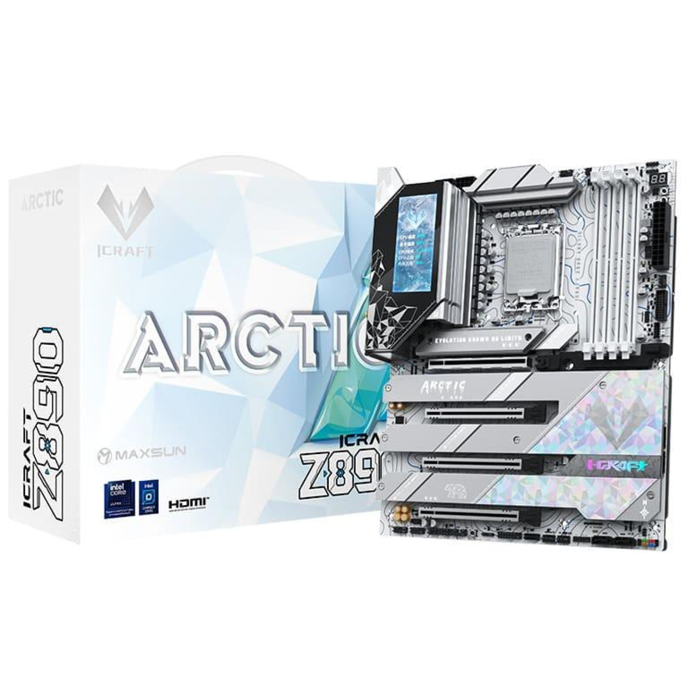 Материнская плата Maxsun iCraft Z890 ARCTIC (MS-ICRAFT Z890 ARCTIC) (Socket 1851, Intel Z890, ATX)